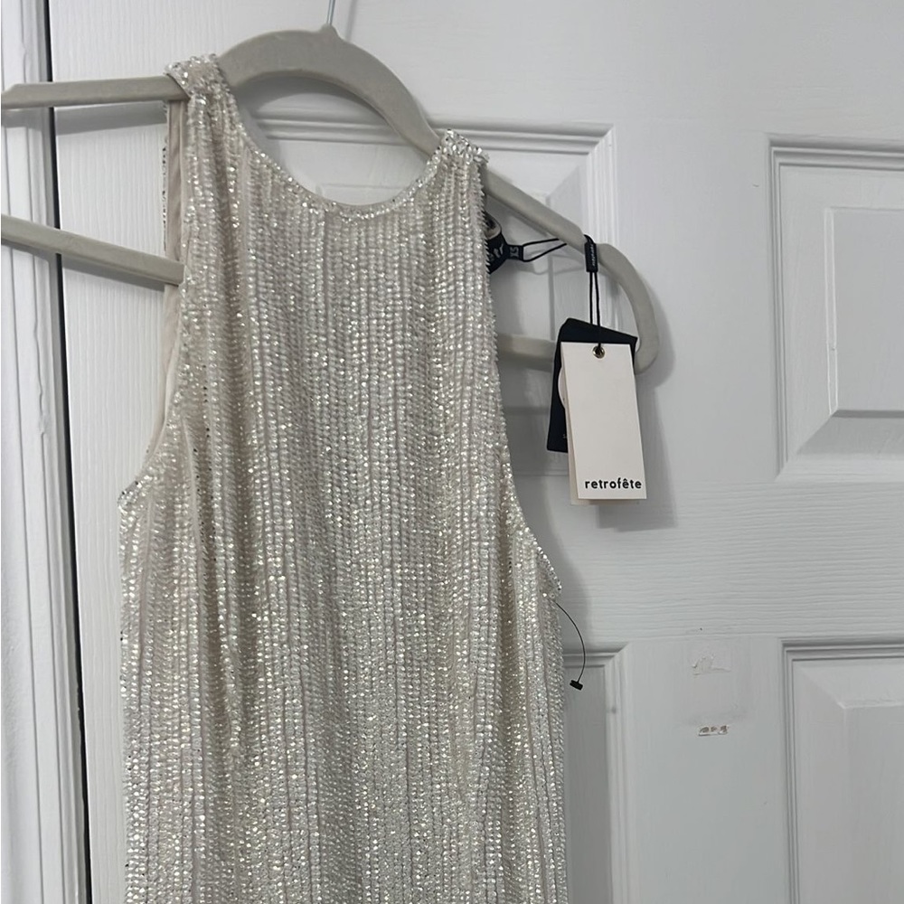 Retrofetewhite, sequin gown,
